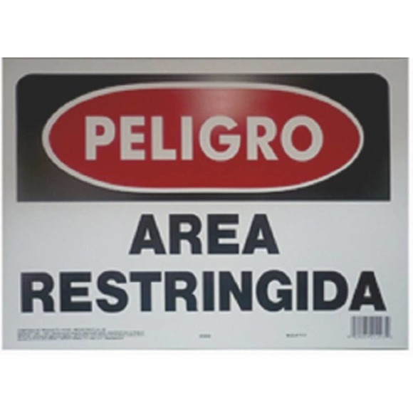 (Set of 2) HD 14 x 10 in. PELIGRO AREA RESTRINGIDA (DANGER AREA RESTRICTED) - Picture 2 of 2